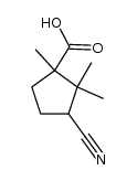 3-cyano-1,2,2-trimethylcyclopentanecarboxylic acid Structure