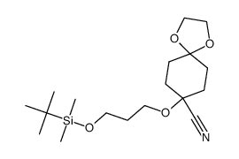 8-(3-((tert-butyldimethylsilyl)oxy)propoxy)-1,4-dioxaspiro[4.5]decane-8-carbonitrile Structure