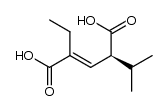(+)-(E)-4-carboxy-2-ethyl-5-methyl-2-hexenoic acid Structure
