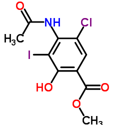 4-Acetylamino-5-chloro-2-hydroxy-3-iodobenzoic acid methyl ester structure