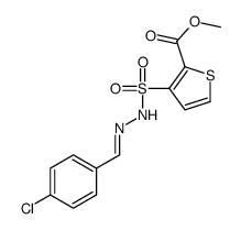 methyl 3-[[(4-chlorophenyl)methylideneamino]sulfamoyl]thiophene-2-carb oxylate结构式