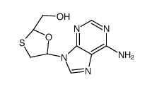 [(2R,5R)-5-(6-aminopurin-9-yl)-1,3-oxathiolan-2-yl]methanol结构式