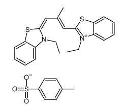 3-ethyl-2-[3-(3-ethyl-3H-benzothiazol-2-ylidene)-2-methylprop-1-enyl]benzothiazolium p-toluenesulphonate Structure