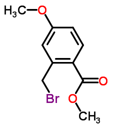 2-溴甲基-4-甲氧基苯甲酸甲酯结构式