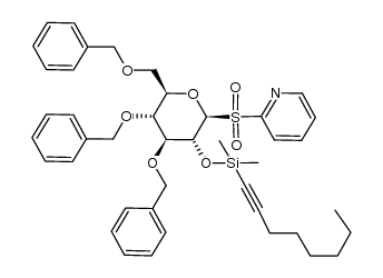 3,4,6-Tri-O-benzyl-2-O-[dimethyl(1-octynyl)silyl]-β-D-glucopyranosyl 2-pyridyl sulfone Structure