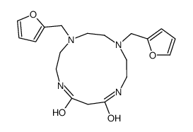 4,7-bis(furan-2-ylmethyl)-1,4,7,10-tetrazacyclotridecane-11,13-dione结构式