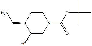 tert-Butyl (3R,4R)-4-(aminomethyl)-3-hydroxypiperidine-1-carboxylate Structure