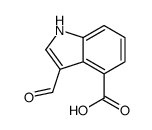 3-甲酰基-1H-吲哚-4-羧酸结构式