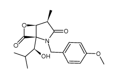 (1R,4R,5S)-1-((S)-1-hydroxy-2-methylpropyl)-2-(4-methoxybenzyl)-4-methyl-6-oxa-2-azabicyclo[3.2.0]heptane-3,7-dione结构式