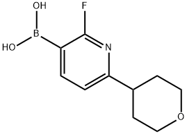 (2-fluoro-6-(tetrahydro-2H-pyran-4-yl)pyridin-3-yl)boronic acid Structure
