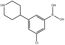 3-Chloro-5-(piperidin-4-yl)phenylboronic acid结构式