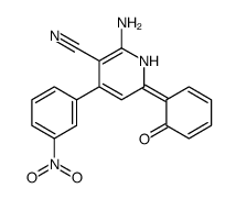 2-amino-4-(3-nitrophenyl)-6-(6-oxocyclohexa-2,4-dien-1-ylidene)-1H-pyridine-3-carbonitrile结构式