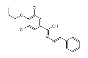 N-[(E)-benzylideneamino]-3,5-dichloro-4-propoxybenzamide结构式