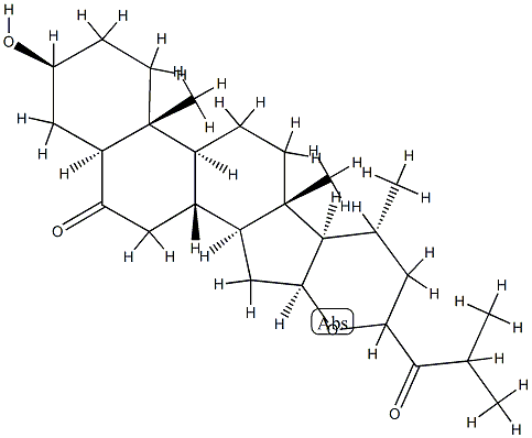 16β,23-Epoxy-3β-hydroxy-5α-cholestane-6,24-dione structure
