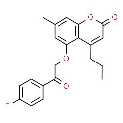 5-[2-(4-fluorophenyl)-2-oxoethoxy]-7-methyl-4-propylchromen-2-one Structure