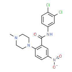 N-(3,4-dichlorophenyl)-5-nitro-2-(4-methyl-1-piperazinyl)benzamide结构式