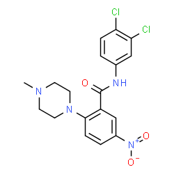 N-(3,4-dichlorophenyl)-5-nitro-2-(4-methyl-1-piperazinyl)benzamide structure