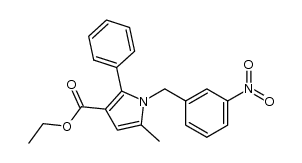 5-Methyl-1-(3-nitrobenzyl)-2-phenyl-1H-pyrrole-3-carboxylic acid ethyl ester Structure