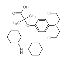 Propanoic acid, 2-(4-(bis(2-chloroethyl)amino)phenoxy)-2-methyl-, compd. with N-cyclohexylcyclohexanamine (1:1) Structure