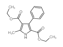 1H-Pyrrole-2,4-dicarboxylicacid, 5-methyl-3-phenyl-, 2,4-diethyl ester structure