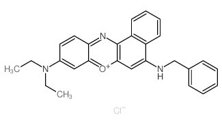 BENZO(a)PHENAZOXONIUM, 5-(BENZYLAMINO)-9-(DIETHYLAMINO)-, CHLORIDE Structure