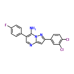 2-(3,4-Dichlorophenyl)-6-(4-fluorophenyl)pyrazolo[1,5-a]pyrimidin-7-amine Structure