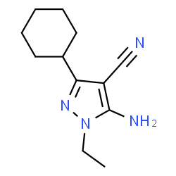 1H-Pyrazole-4-carbonitrile,5-amino-3-cyclohexyl-1-ethyl-(9CI) Structure