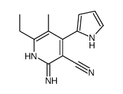3-Pyridinecarbonitrile,2-amino-6-ethyl-5-methyl-4-(1H-pyrrol-2-yl)-(9CI)结构式