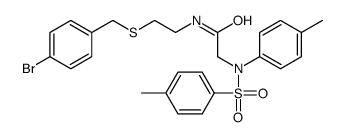 N-[2-[(4-bromophenyl)methylsulfanyl]ethyl]-2-(4-methyl-N-(4-methylphenyl)sulfonylanilino)acetamide结构式