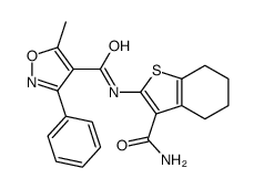 N-(3-carbamoyl-4,5,6,7-tetrahydro-1-benzothiophen-2-yl)-5-methyl-3-phenyl-1,2-oxazole-4-carboxamide Structure