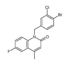 1-(4-Bromo-3-chloro-benzyl)-6-fluoro-4-methyl-1H-quinolin-2-one结构式