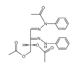 Acetic acid (S)-1-acetoxymethyl-3-(acetyl-phenyl-hydrazono)-2-(phenyl-hydrazono)-propyl ester结构式