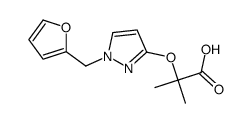 2-[1-(furan-2-ylmethyl)pyrazol-3-yl]oxy-2-methylpropanoic acid结构式
