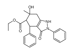 ethyl (4S,5R,6S)-6-hydroxy-6-methyl-3-oxo-2,4-diphenyl-1,4,5,7-tetrahydroindazole-5-carboxylate结构式