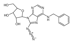 (2R,3R,4S,5R)-2-[8-azido-6-(benzylamino)purin-9-yl]-5-(hydroxymethyl)oxolane-3,4-diol Structure