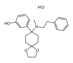 4-(m-hydroxyphenyl)-4-(N-methyl-N-β-phenylethylamino)cyclohexanone ethylene ketal hydrochloride结构式