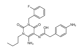 Benzeneacetamide,4-amino-N-[6-amino-1-butyl-3-[(2-fluorophenyl)methyl]-1,2,3,4-tetrahydro-2,4-dioxo-5-pyrimidinyl]-结构式