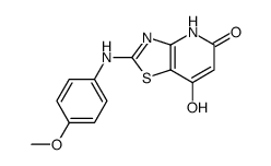 2-(4-METHOXYPHENYLAMINO)THIAZOLO[4,5-B]PYRIDINE-5,7-DIOL结构式
