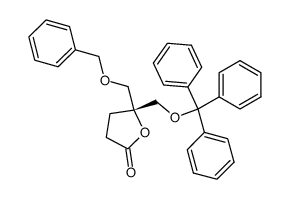(R)-5-[(phenylmethoxy)methyl]-5-[(triphenylmethoxy)methyl]-4,5-dihydrofuran-2(3H)-one结构式