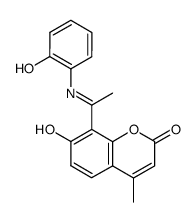 N-(4-methyl-7-hydroxy-8-aceto-coumarinylidene)-o-aminophenol Structure