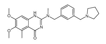 6,7-dimetlioxy-5-methyl-2-[methyl-(3-pyrrolidin-1-ylmethyl-benzyl)-amino]-1H-quinazolin-4-one Structure