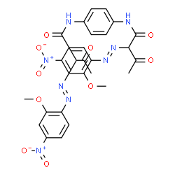 Butanamide, N,N-1,4-phenylenebis2-(2-methoxy-4-nitrophenyl)azo-3-oxo- picture