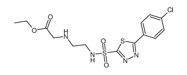 N-{2-[5-(4-chlorophenyl)-1,3,4-thiadiazole-2-sulfonylamino]-ethyl}-glycine ethyl ester Structure