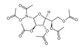 Acetamide, N-(acetyloxy)-N-(2,3,5,6-tetra-O-acetyl-.beta.-D-galactofuranosyl)- Structure