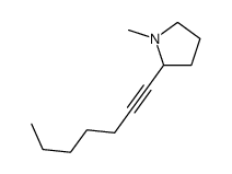 2-hept-1-ynyl-1-methylpyrrolidine结构式