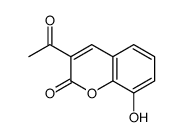 3-acetyl-8-hydroxychromen-2-one Structure