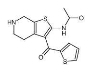 N-(3-(thiophene-2-carbonyl)-4,5,6,7-tetrahydrothieno[2,3-c]pyridin-2-yl)acetamide结构式