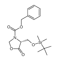 (4R)-4-(tert-butyl-dimethyl-silanyloxymethyl)-5-oxo-oxazolidine-3-carboxylic acid benzyl ester Structure