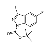 tert-butyl 5-fluoro-3-iodoindazole-1-carboxylate结构式