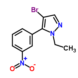 4-Bromo-1-ethyl-5-(3-nitrophenyl)-1H-pyrazole Structure